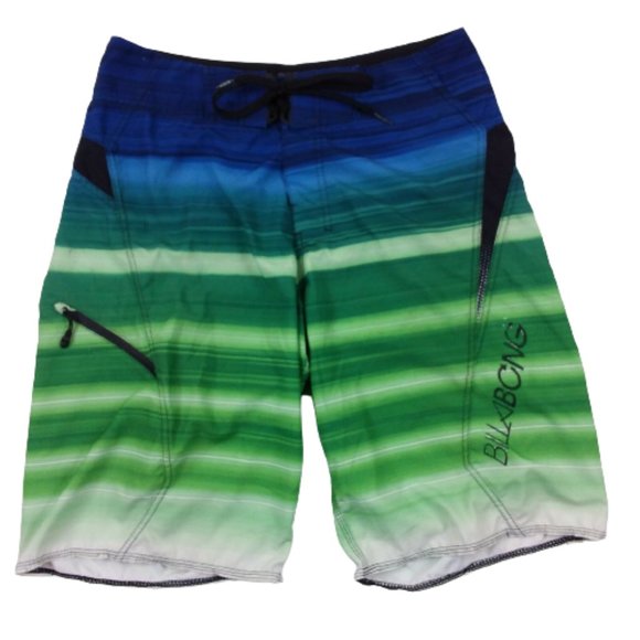Billabong Platinum-X Board Shorts Drawstring Blue Green Striped Recycler Series - Picture 1 of 10